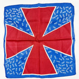 Rare Vintage 1937 Silk Coronation Handkerchief with Maltese style Cross.