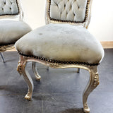 Pair of French Silver and Grey Chairs