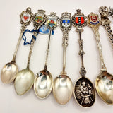 10 Silver Enamel Souvenir Collectors Tea Spoon.