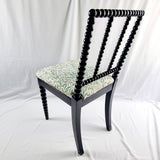 Antique 19th Century Ebony Bobbin Chair with William Morris Fabric
