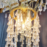 Gold plated Vintage Cut Glass Waterfall drop Chandelier