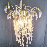 Gold plated Vintage Cut Glass Waterfall drop Chandelier