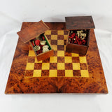 Antique Carved Bone Chess and Draughts Set in a Jaques Style