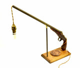 19th Century Long Hexagon Barrelled Pistol Converted to a Lamp - Attrells