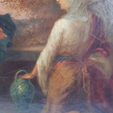 19th Century Oil on Canvas Double Sided Shepard. Jesus and Mary Magdalene