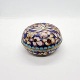 Floral cloisonne trinket box/ lidded pot.