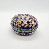 Floral cloisonne trinket box/ lidded pot.