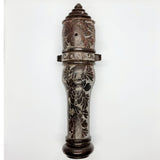 Three Floral Carved Soapstone Chinese Cannons
