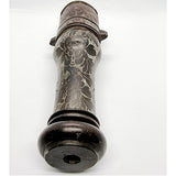Three Floral Carved Soapstone Chinese Cannons
