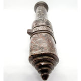 Three Floral Carved Soapstone Chinese Cannons