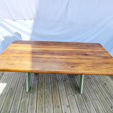 Antique Pitch Pine X-Frame Dining Table