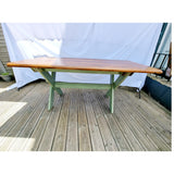 Antique Pitch Pine X-Frame Dining Table