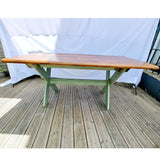 Antique Pitch Pine X-Frame Dining Table