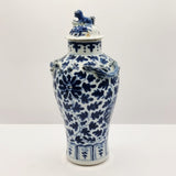 Antique Chinese Blue and White Vase, Cantonese Famille Rose Pot and White Metal Dish.
