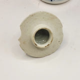 Antique Chinese Blue and White Vase, Cantonese Famille Rose Pot and White Metal Dish.