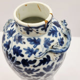Antique Chinese Blue and White Vase, Cantonese Famille Rose Pot and White Metal Dish.