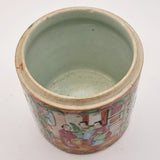 Antique Chinese Blue and White Vase, Cantonese Famille Rose Pot and White Metal Dish.