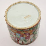 Antique Chinese Blue and White Vase, Cantonese Famille Rose Pot and White Metal Dish.