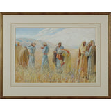 Elsie Anna Wood - Figures in a Field, 20th Century Watercolour on Paper