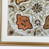 Antique Chinese Silk Embroidery of Flowers and Shrubbery.