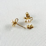 Vintage 9ct Gold Faux Pearl Stud Earrings