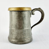 Antique Victorian Brass Rim Pewter Tankard.