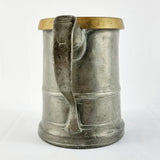 Antique Victorian Brass Rim Pewter Tankard.