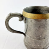 Antique Victorian Brass Rim Pewter Tankard.