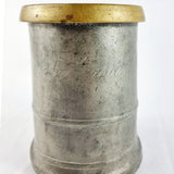 Antique Victorian Brass Rim Pewter Tankard.