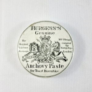 Prattware Burgess's Genuine Anchovy Paste pot Lid