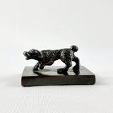 20th Century Small Bronze Dog on Bronze Base