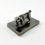 20th Century Small Bronze Dog on Bronze Base