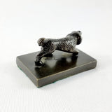 20th Century Small Bronze Dog on Bronze Base