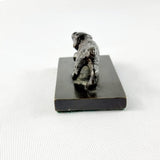 20th Century Small Bronze Dog on Bronze Base
