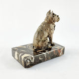 Antique 19th Century Bronze Old English Bulldog On marble Base