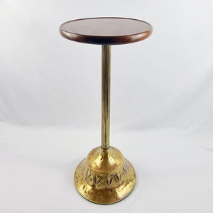 Antique Art Nouveau Brass and Mahogany Wine Table