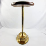 Antique Art Nouveau Brass and Mahogany Wine Table