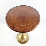 Antique Art Nouveau Brass and Mahogany Wine Table