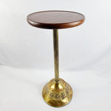 Antique Art Nouveau Brass and Mahogany Wine Table