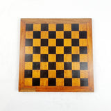 Antique 19th Century Ebony and Box Wood and Mahogany Chess Board