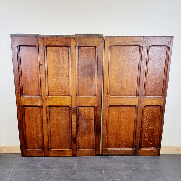 Two Antique Oak Panels Four Section and Six Section.