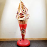 Large Advertising Cornetto Soft Ice Cream, By Walls. Strawberry Red.