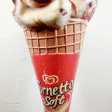 Large Advertising Cornetto Soft Ice Cream, By Walls. Strawberry Red.