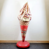 Large Advertising Cornetto Soft Ice Cream, By Walls. Strawberry Red.