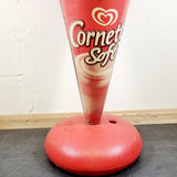 Large Advertising Cornetto Soft Ice Cream, By Walls. Strawberry Red.