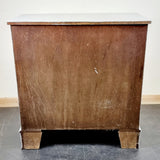 Vintage Painted Bow Front Chest of Drawers with Brass Handles.