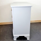 Vintage Painted Bow Front Chest of Drawers with Brass Handles.