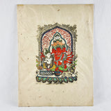 Indian Hindu Ganesha Block Print, Watercolour on Rice Paper