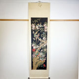 Large 2.4m Antique Chinese Hanging Scroll of Hundred Birds