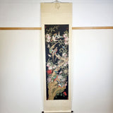 Large 2.4m Antique Chinese Hanging Scroll of Hundred Birds